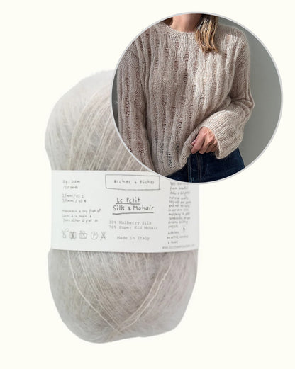 Ripple Loop džemperis | smalka mohēras blūze no “Le Petit Silk & Mohair” dzijas, ko ražo Biches & Bûches