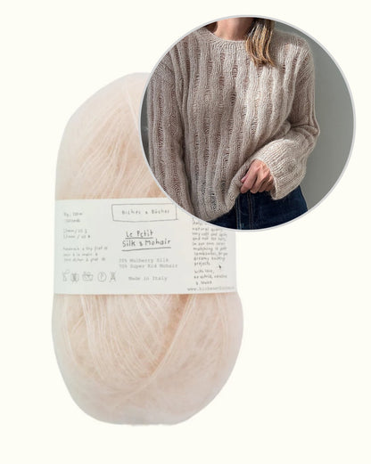 Ripple Loop džemperis | smalka mohēras blūze no “Le Petit Silk & Mohair” dzijas, ko ražo Biches & Bûches