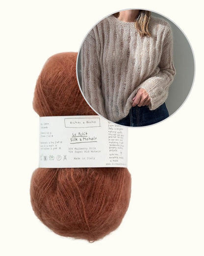 Ripple Loop džemperis | smalka mohēras blūze no “Le Petit Silk & Mohair” dzijas, ko ražo Biches & Bûches