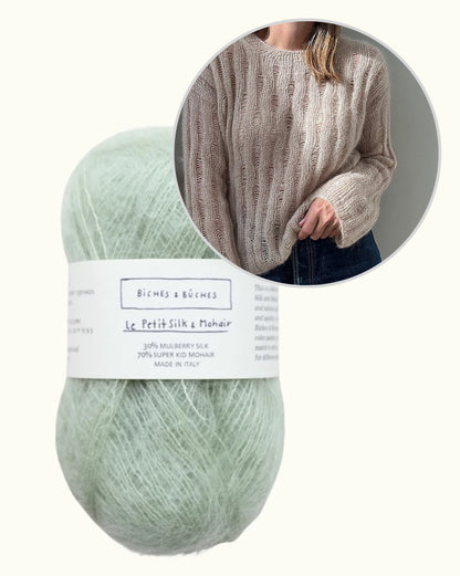 Ripple Loop džemperis | smalka mohēras blūze no “Le Petit Silk & Mohair” dzijas, ko ražo Biches & Bûches