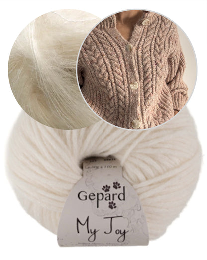 Rosebud Cardigan | fluffig weiches Patentmuster aus My Joy und Kid Seta von Gepard Garn