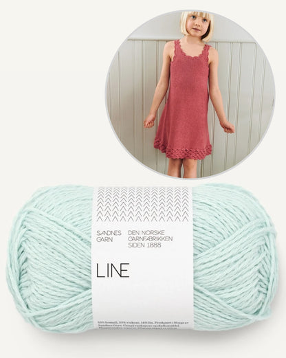 Roselyn Dress Kids | romantische Häkelrüschen aus Line von Sandnes Garn