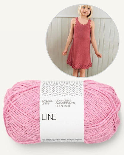 Roselyn Dress Kids | romantische Häkelrüschen aus Line von Sandnes Garn