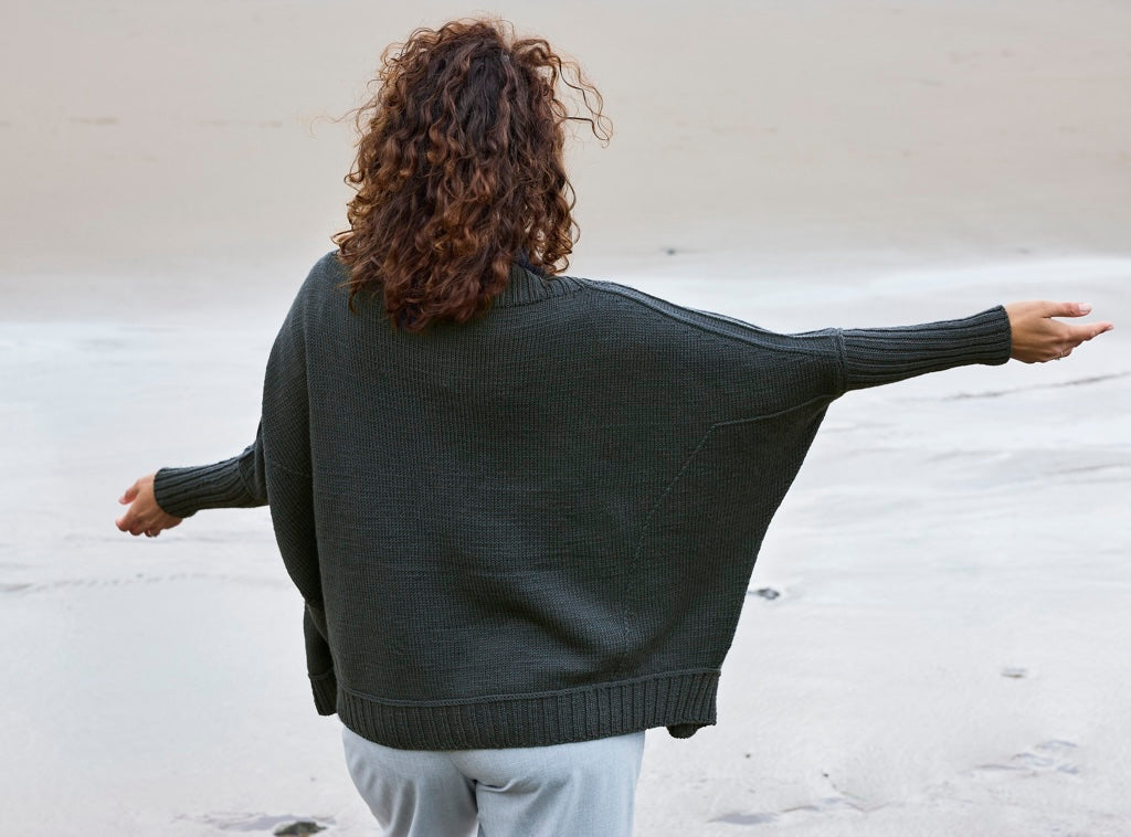 Strickset Rosy Green Wool Festa Cardigan