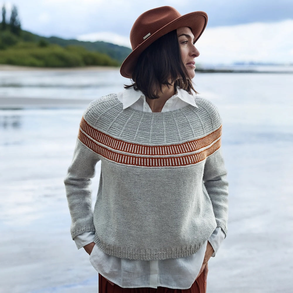 Pullover Precious Memory | delicate stripe pattern made from Cheeky Merino Joy by Rosy Green Wool