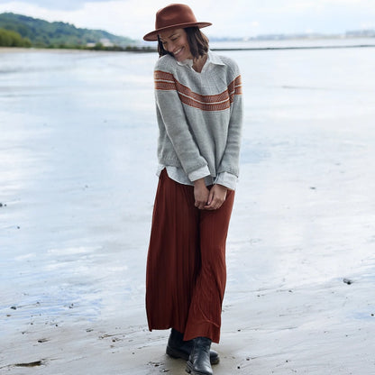 Pullover Precious Memory | delicate stripe pattern made from Cheeky Merino Joy by Rosy Green Wool