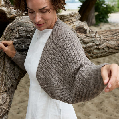 Open Horizon Bolero | super versatile to wear made from Cheeky Merino Joy by Rosy Green Wool