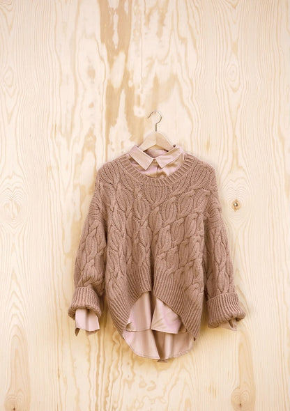 Haley-pullover | kaunis palmikkokuvio Double Sunday- ja Tynn Silk Mohair -langasta Sandnes Garnilta