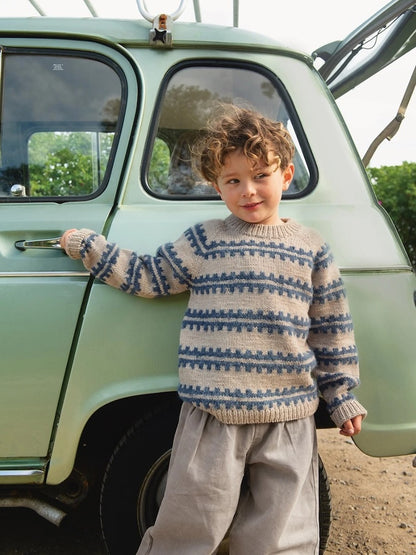 Ridge Sweater Sandnes 2506 | fluffy patterned stripes from Double Sunday and Borstet Alpakka