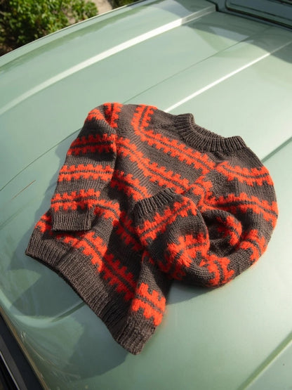 Ridge Sweater Sandnes 2506 | fluffy patterned stripes from Double Sunday and Borstet Alpakka