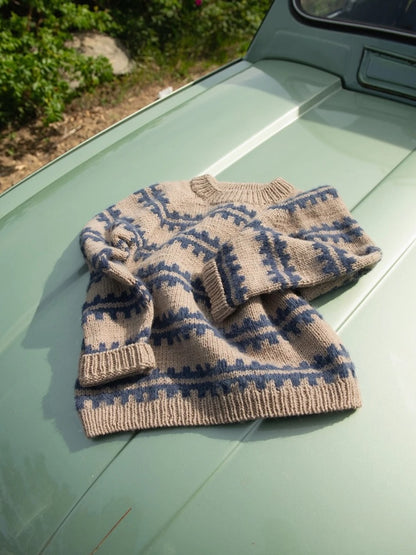 Ridge Sweater Sandnes 2506 | fluffy patterned stripes from Double Sunday and Borstet Alpakka