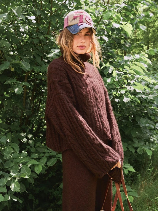 Brady Sweater | timeless cable pattern from Sunday and Thin Silk Mohair
