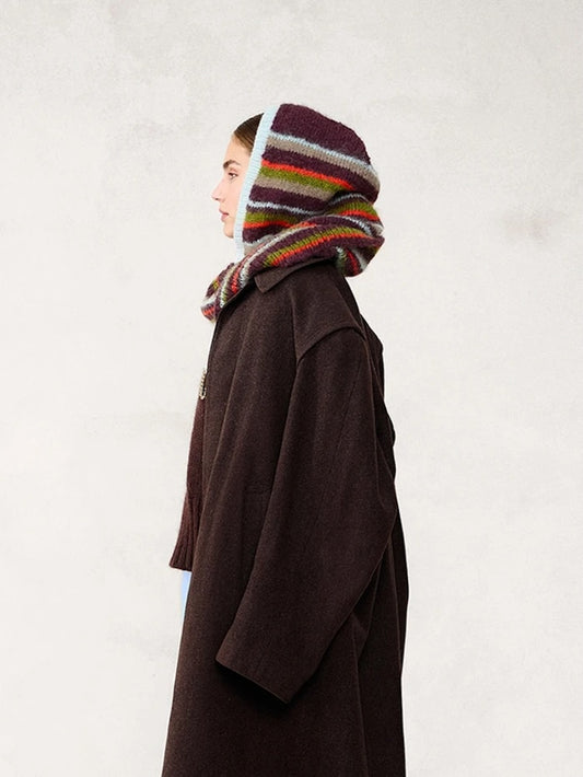 Snuggle Hood - Rayures | en Ballerina Chunky Mohair et Borstet Alpakka de Sandnes Garn
