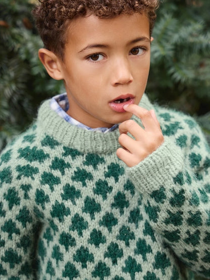 Christmas Tree Sweater - Kids | Cozy soft Christmas sweater from Kos by Sandnes Garn
