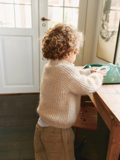 Tia Zipper Jacket Kids | Veste demi-côtes pour tous les jours en Sunday et Tynn Silk Mohair de Sandnes