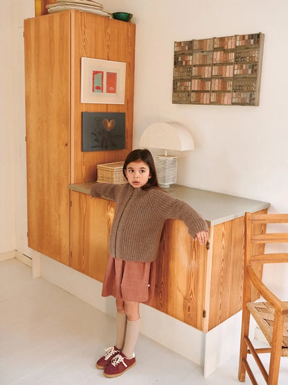 Tia Zipper Jacket Kids | Veste demi-côtes pour tous les jours en Sunday et Tynn Silk Mohair de Sandnes