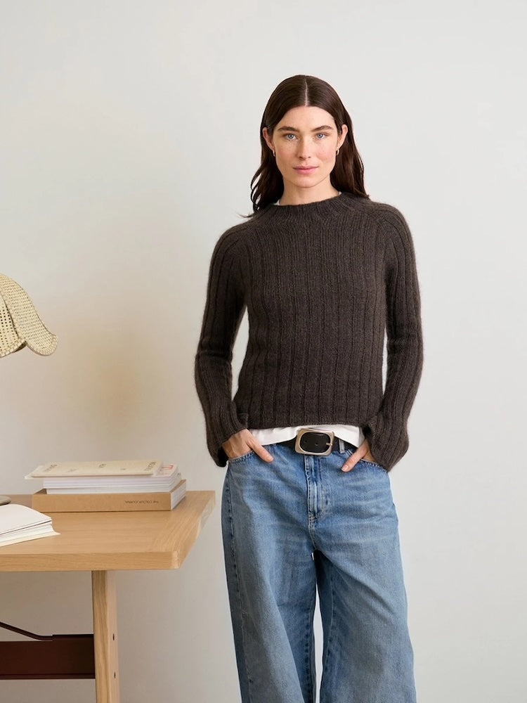 Elva Sweater | pull côtelé fin en Sunday et Tynn Silk Mohair de Sandnes Garn
