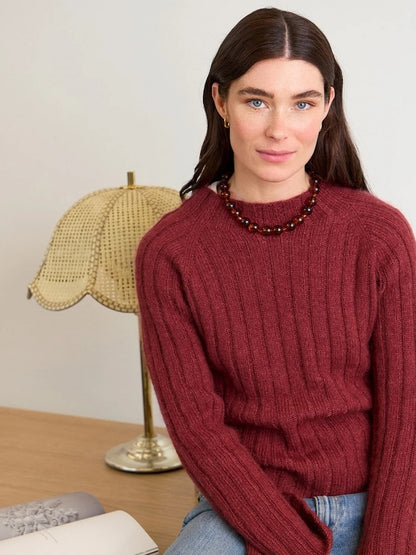 Elva Sweater | pull côtelé fin en Sunday et Tynn Silk Mohair de Sandnes Garn