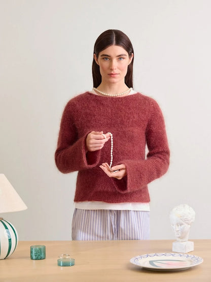 Lyra Sweater | feine Bluse mit weiten Ärmeln aus Ballerina Chunky Mohair von Sandnes Garn