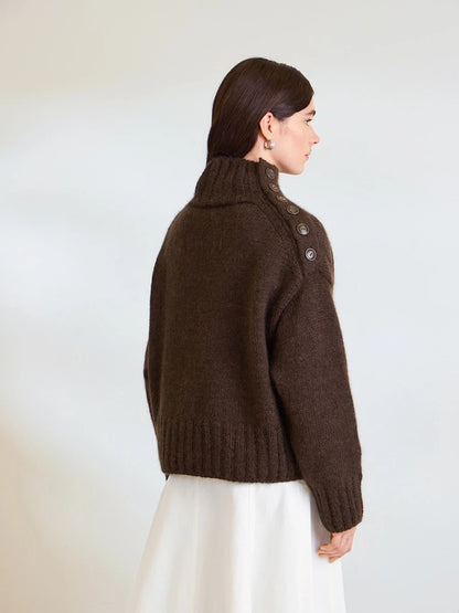 Mina Sweater - Peer Gynt | lässig mit großem Kragen aus Peer Gynt und Tynn Silk Mohair von Sandnes Garn