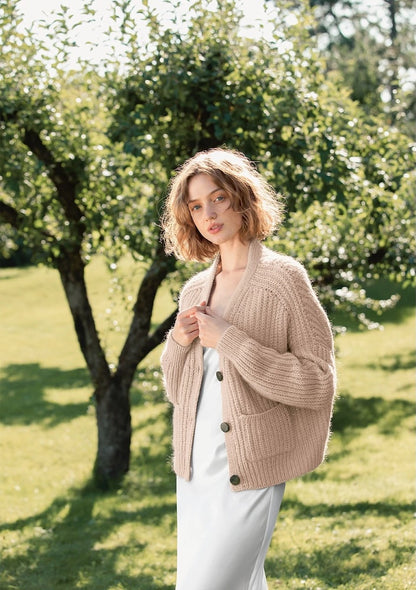Hennie Jacket | casual cardigan in half brioche stitch made from Double Sunday and Tynn Silk Mohair by Sandnes Garn