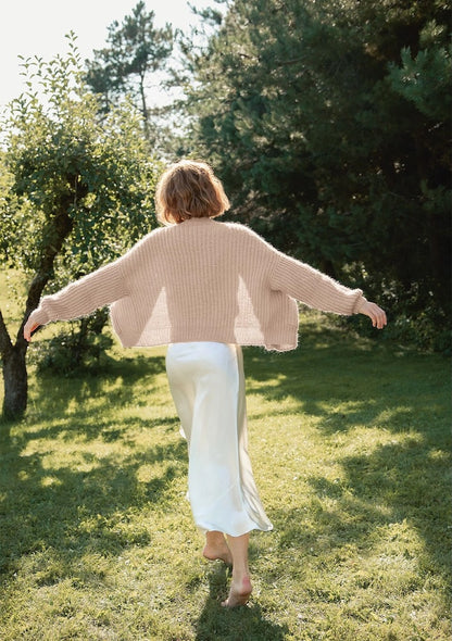 Hennie Jacket | casual cardigan in half brioche stitch made from Double Sunday and Tynn Silk Mohair by Sandnes Garn