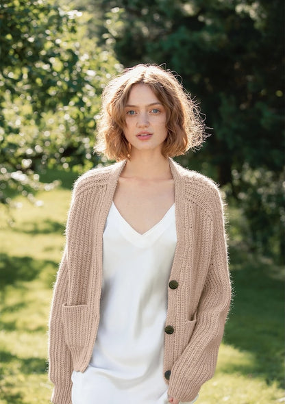 Hennie Jacket | casual cardigan in half brioche stitch made from Double Sunday and Tynn Silk Mohair by Sandnes Garn