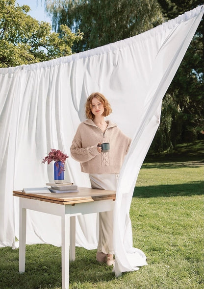 Sienna vetoketjuneule | oversize ja pehmeä, valmistettu Sandnes Garnin Double Sunday- ja Tynn Silk Mohair -langasta