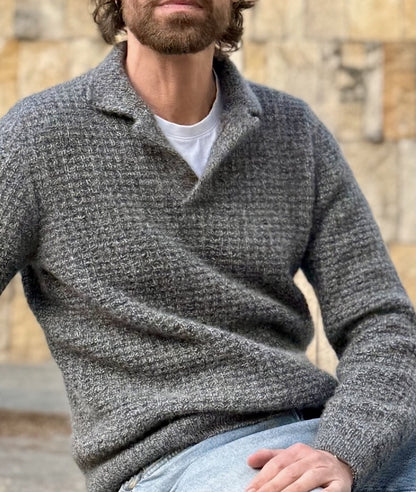 The Cashmere-Waffle Polo | waffle pattern from Classic Cashmere by Cardiff
