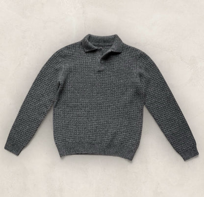 The Cashmere-Waffle Polo | waffle pattern from Classic Cashmere by Cardiff