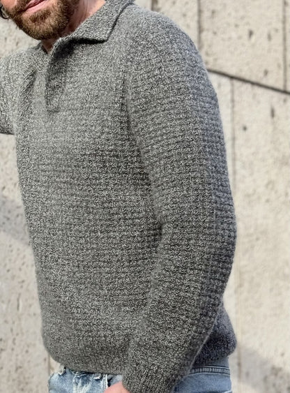 The Cashmere-Waffle Polo | waffle pattern from Classic Cashmere by Cardiff