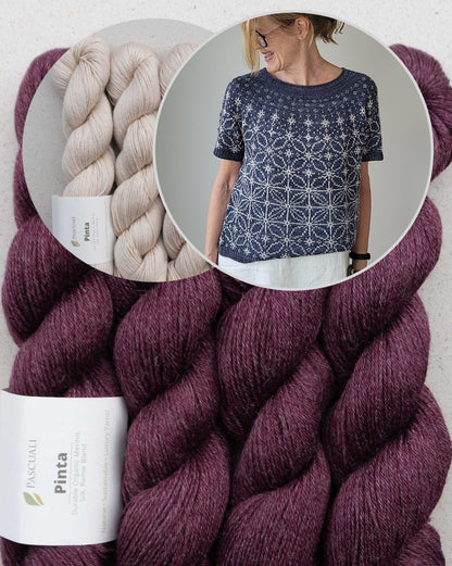 Sashiko Tee | grafisches Stickmusterbild aus Pinta von Pascuali
