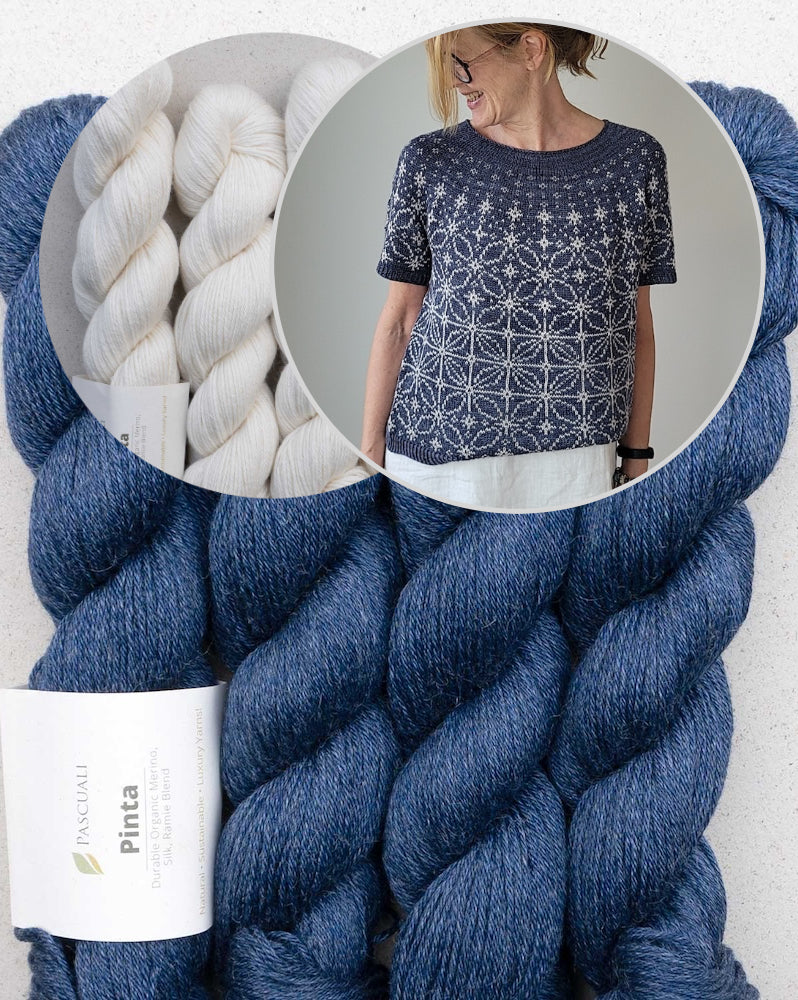Sashiko Tee | grafisches Stickmusterbild aus Pinta von Pascuali