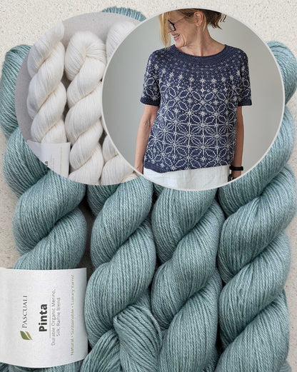 Sashiko Tee | grafisches Stickmusterbild aus Pinta von Pascuali