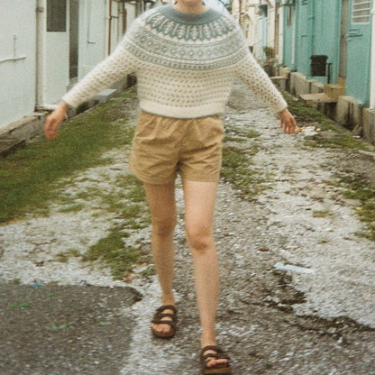 Grain Jumper | motif en porcelaine de Le Petit Organic Cotton et Le Petit Silk Mohair de Biches & Bûches
