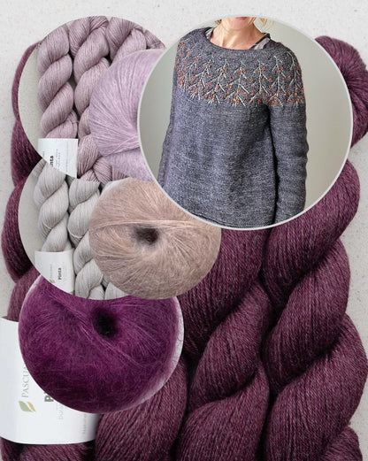 Sea Buckthorn Sweater | du cynorhodon romantique avec des mailles glissées de Pinta et Mohair Bliss de Pascuali