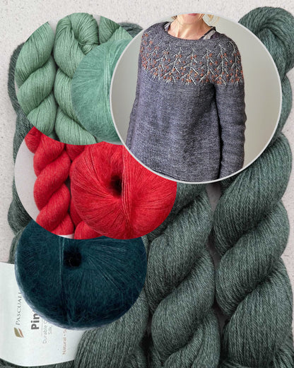 Sea Buckthorn Sweater | du cynorhodon romantique avec des mailles glissées de Pinta et Mohair Bliss de Pascuali