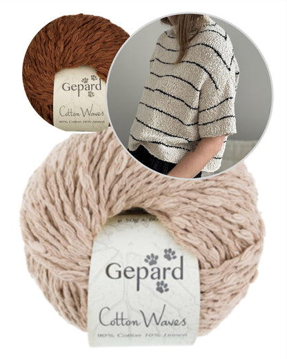 Sea Loop Tee | lässige Streifen aus Cottonwaves von Gepard Garn