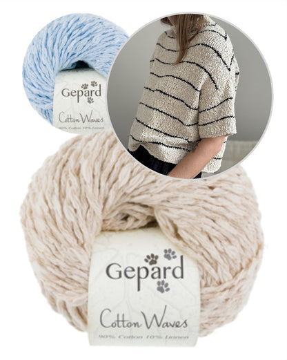 Sea Loop Tee | lässige Streifen aus Cottonwaves von Gepard Garn