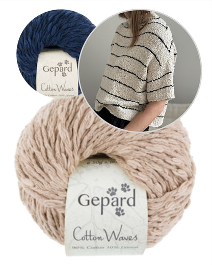 Sea Loop Tee | lässige Streifen aus Cottonwaves von Gepard Garn