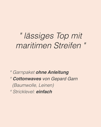 Sea Loop Top | zarte Streifen aus Cottonwaves von Gepard Garn