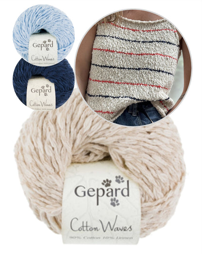 Sea Loop Top | zarte Streifen aus Cottonwaves von Gepard Garn