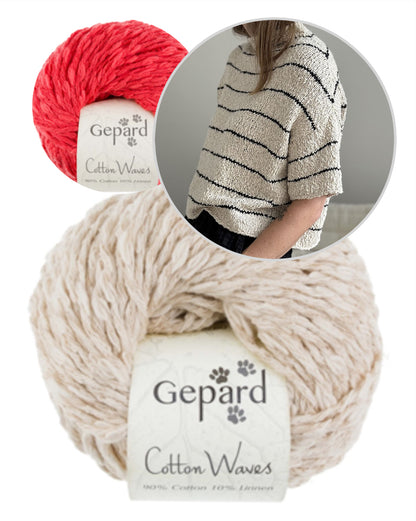 Sea Loop Tee | lässige Streifen aus Cottonwaves von Gepard Garn