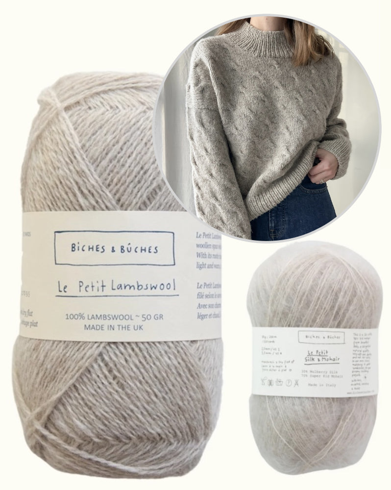 Seaway Pullover | zartes Zopfmuster aus Le Petit Lambswool und Le Petit Silk Mohair von Biches & Bûches