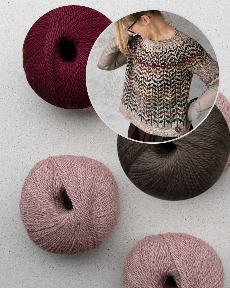 Sleeping Beauty Sweater | délicates feuilles et fleurs en balayage de Pascuali