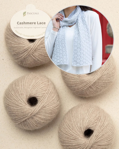 Snowscape-tørklæde | fint mønster i Cashmere Lace fra Pascuali