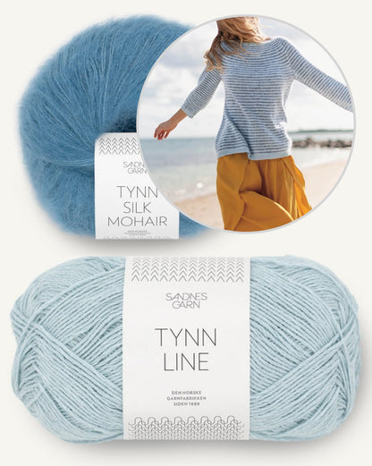 Sommerstreifen Pullover | weiche Streifen aus Tynn Line und Tynn Silk Mohair von Sandnes Garn