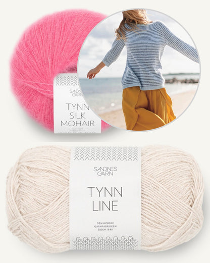 Sommerstreifen Pullover | weiche Streifen aus Tynn Line und Tynn Silk Mohair von Sandnes Garn