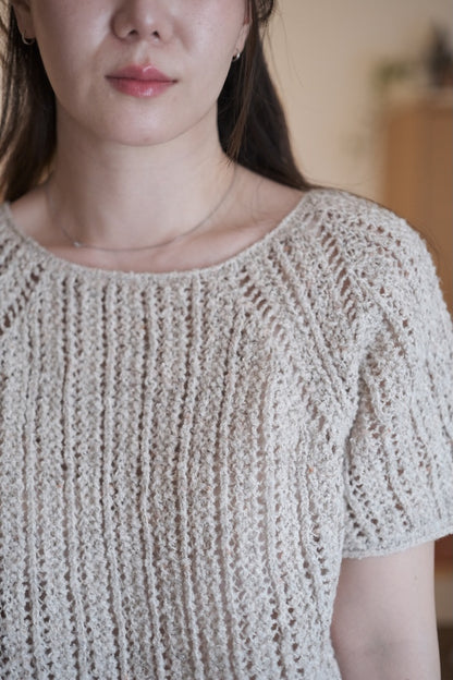 Top Sablé | fines rayures bouclées en Curly Cotton de Gepard Garn
