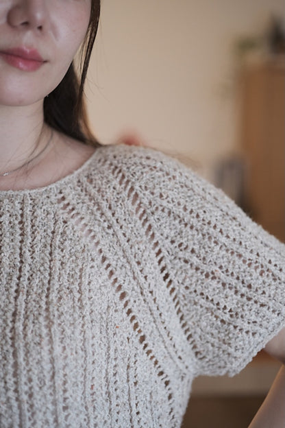 Top Sablé | fines rayures bouclées en Curly Cotton de Gepard Garn